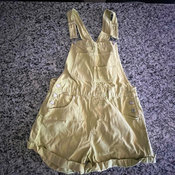 Lime Ziggy Shorteralls from Free People. - Picture 2 of 3
